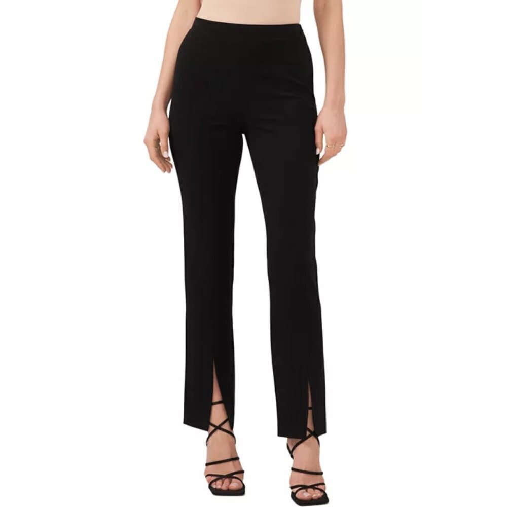 Vince Camuto Straight Leg Front Slit Ankle Pant in Black NWT